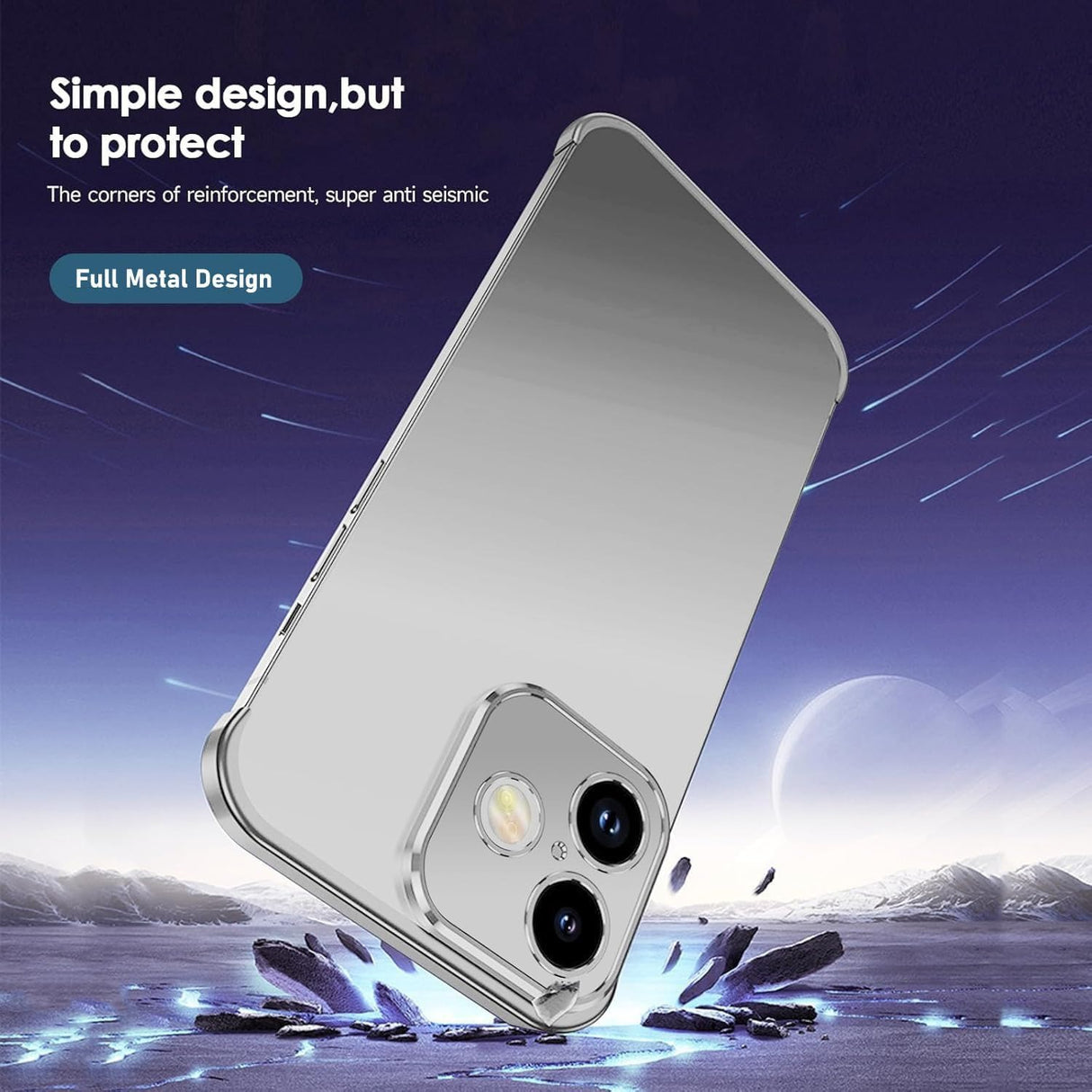 iPhone 17 Todelt Bumper Cover m. Kameralinsebeskytter - Grå
