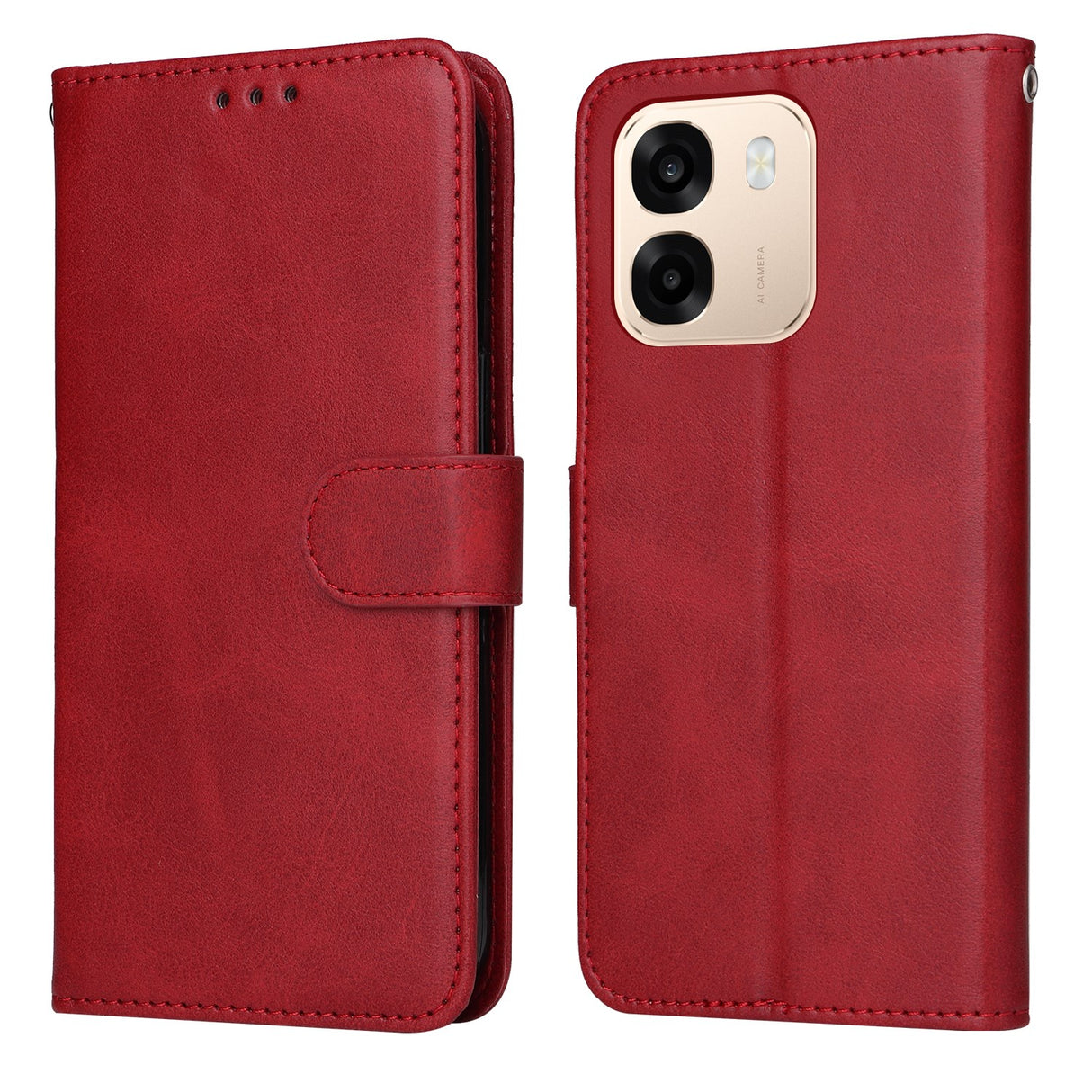 OPPO A6x EIDERWOOD Flip Cover i Kunstlæder - Rød
