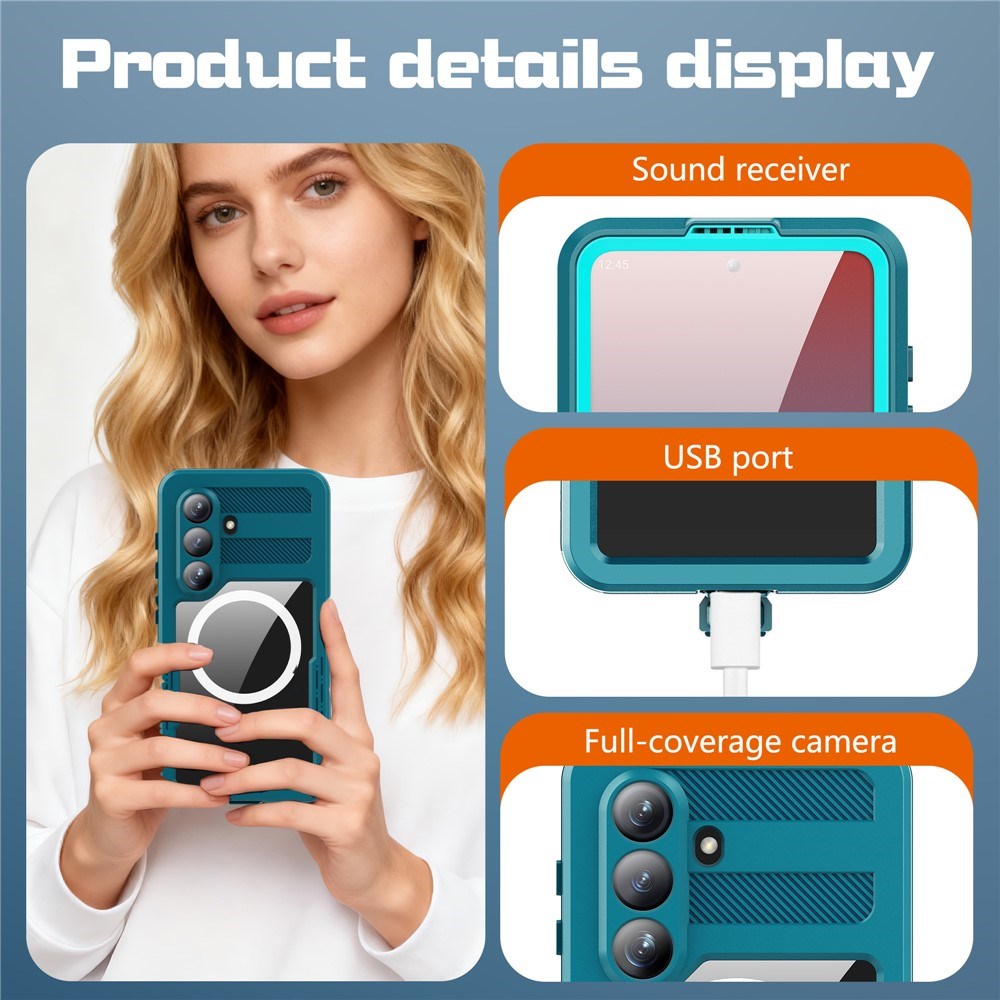 Samsung Galaxy S26 Redpebber Vandtæt Hybrid Plast Bagside Cover - MagSafe Kompatibel - Blå