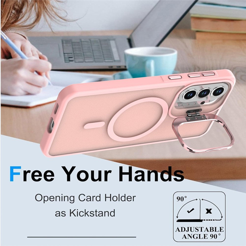 Samsung Galaxy A37 EIDERWOOD Hybrid Mobilcover m. Kickstand - MagSafe Kompatibel - Lyserød