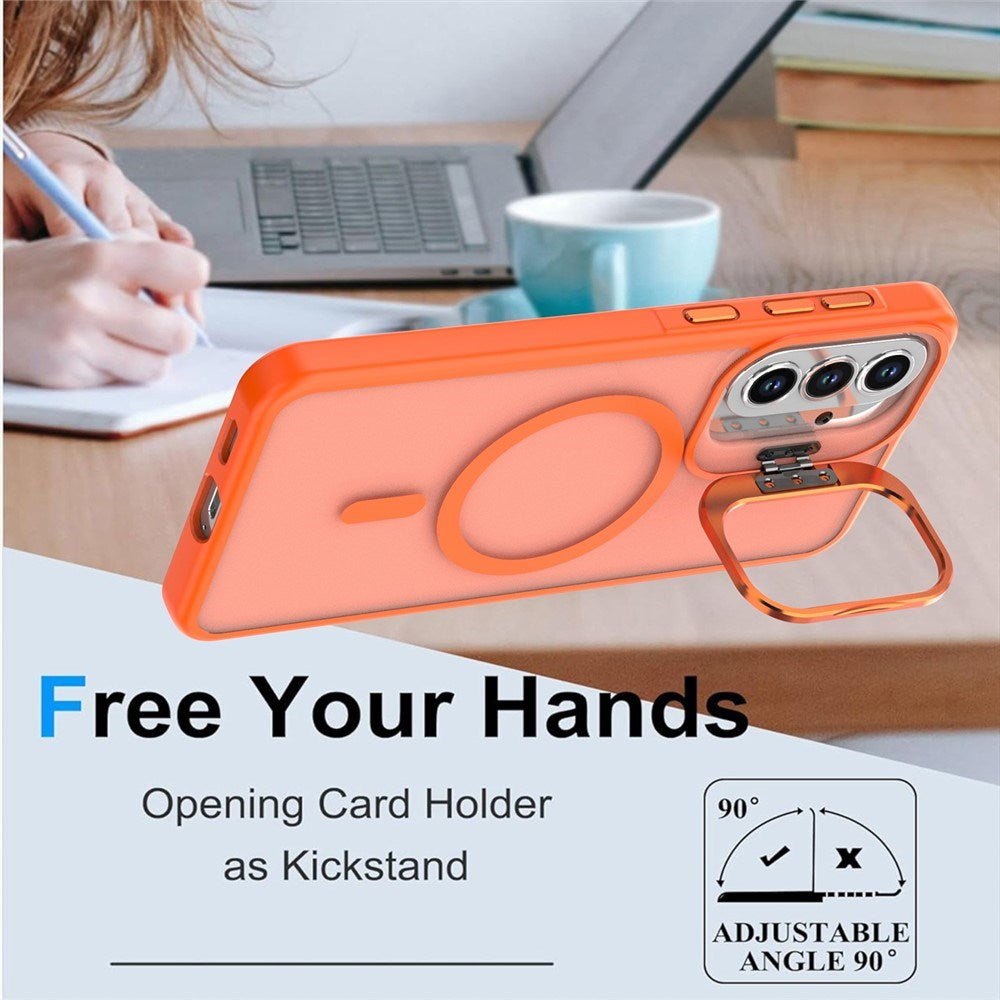 Samsung Galaxy A57 EIDERWOOD Hybrid Mobilcover m. Kickstand - MagSafe Kompatibel - Orange