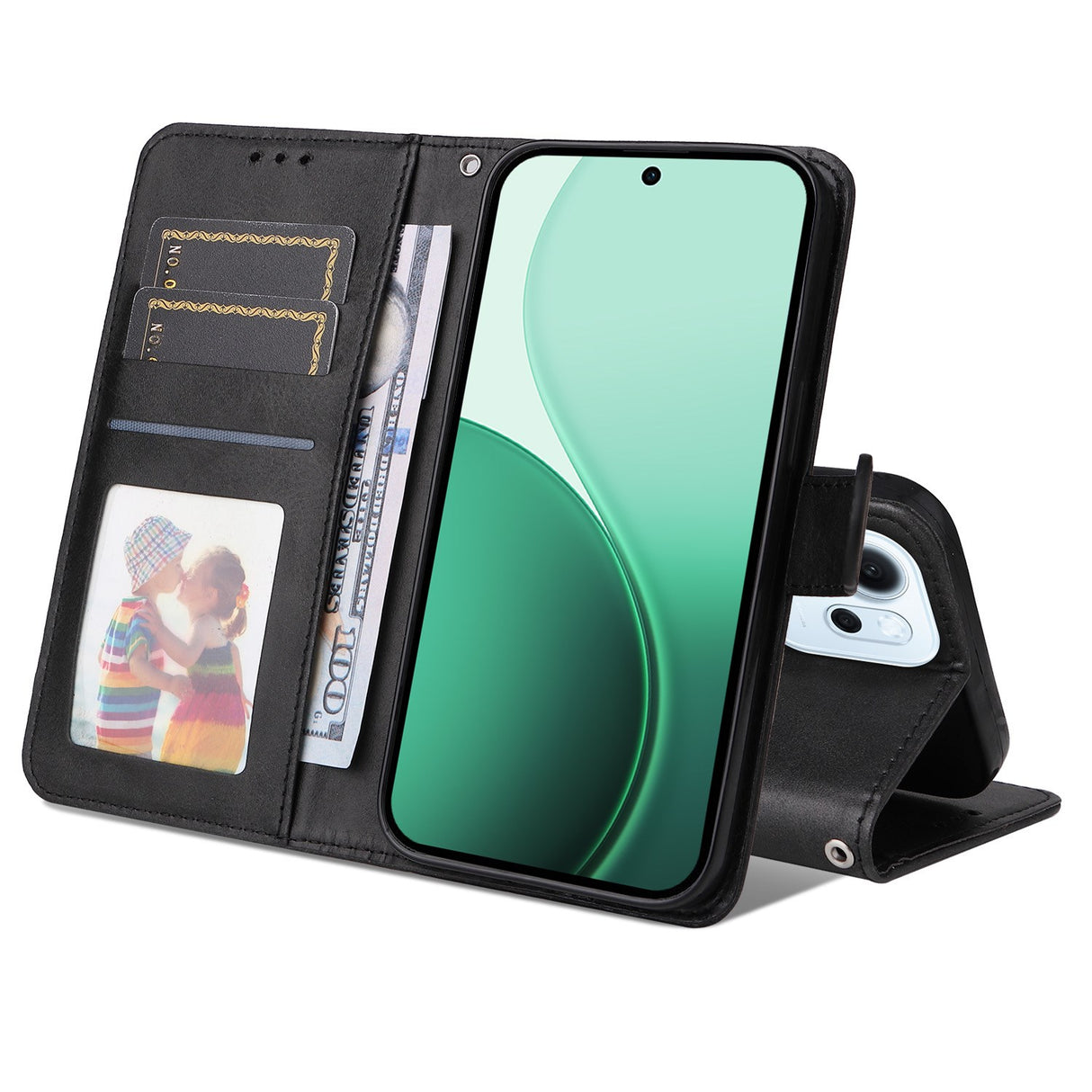 OPPO Reno15 F (5G) EIDERWOOD Kunstlæder Cover m. Strop - Sort