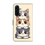 Samsung Galaxy A57 EIDERWOOD Kunstlæder Flipcover m. Indbygget Kortholder & Standerfunktion - Katte