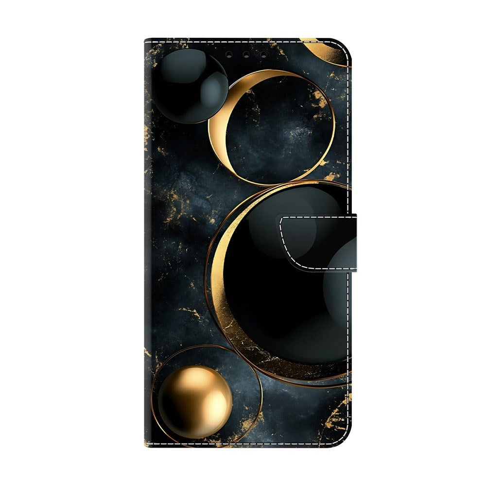 Samsung Galaxy A57 EIDERWOOD Kunstlæder Flipcover m. Indbygget Kortholder & Standerfunktion - Guldringe