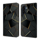 Samsung Galaxy A57 EIDERWOOD Kunstlæder Flipcover m. Indbygget Kortholder & Standerfunktion - Sort / Guld