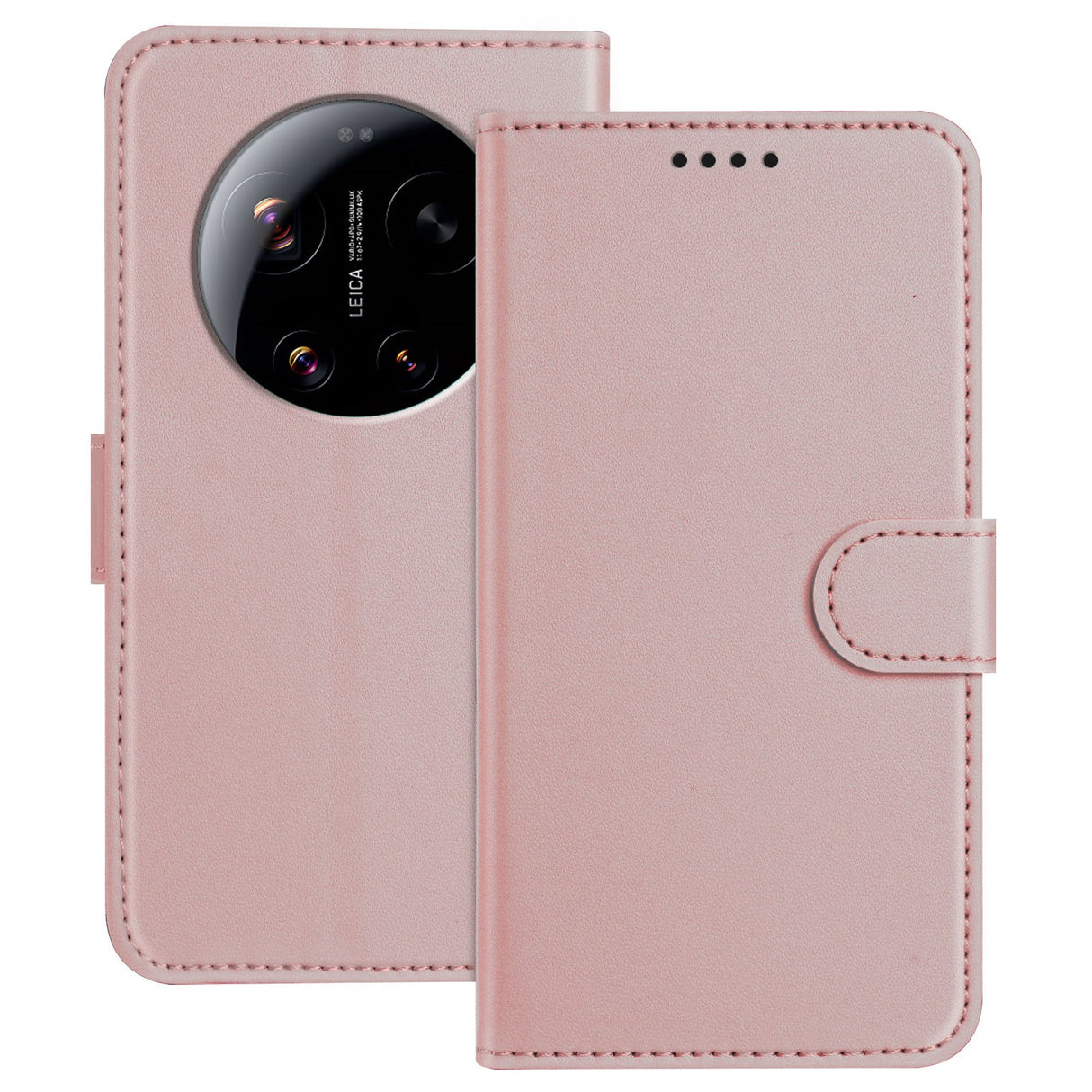 Xiaomi 17 Ultra EIDERWOOD Kunstlæder Flip Cover - Rose Gold