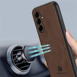 Samsung Galaxy A27 EIDERWOOD Hybrid Case med Kunstlæder - Vinrød