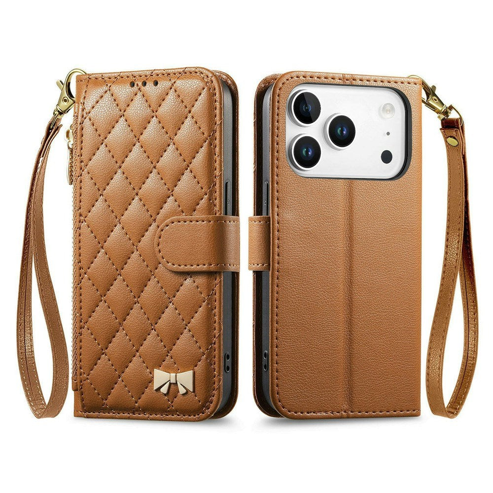iPhone 18 Pro / 17 Pro EIDERWOOD Kunstlæder Flip Cover m. Tekstur - Brun