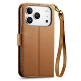 iPhone 18 Pro / 17 Pro EIDERWOOD Kunstlæder Flip Cover m. Tekstur - Brun