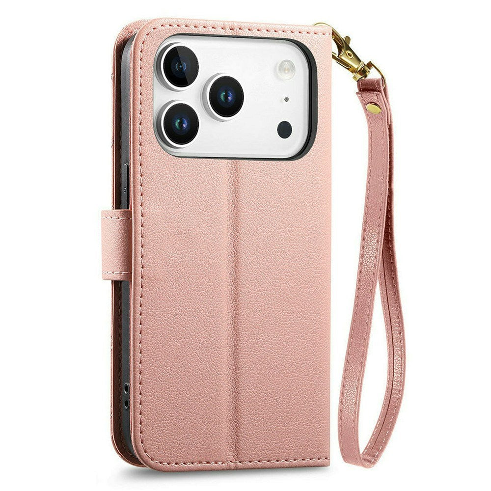 iPhone 18 Pro / 17 Pro EIDERWOOD Kunstlæder Flip Cover m. Tekstur - Lyserød