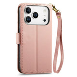 iPhone 18 Pro / 17 Pro EIDERWOOD Kunstlæder Flip Cover m. Tekstur - Lyserød
