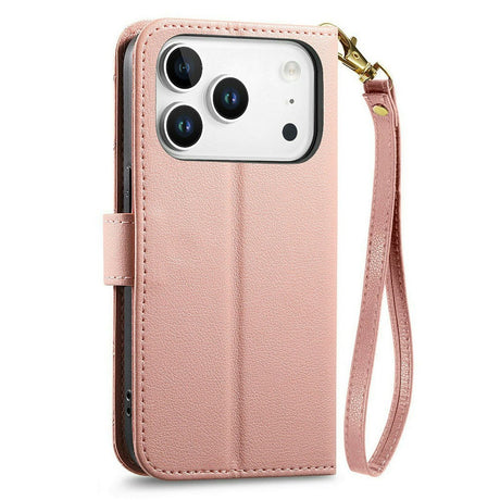 iPhone 18 Pro / 17 Pro EIDERWOOD Kunstlæder Flip Cover m. Tekstur - Lyserød