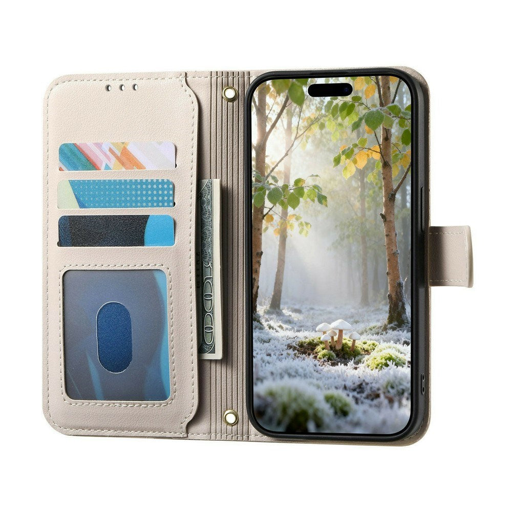 iPhone 18 Pro / 17 Pro EIDERWOOD Kunstlæder Flip Cover m. Tekstur - Hvid