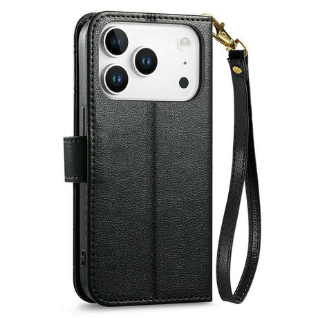 iPhone 18 Pro / 17 Pro EIDERWOOD Kunstlæder Flip Cover m. Tekstur - Sort