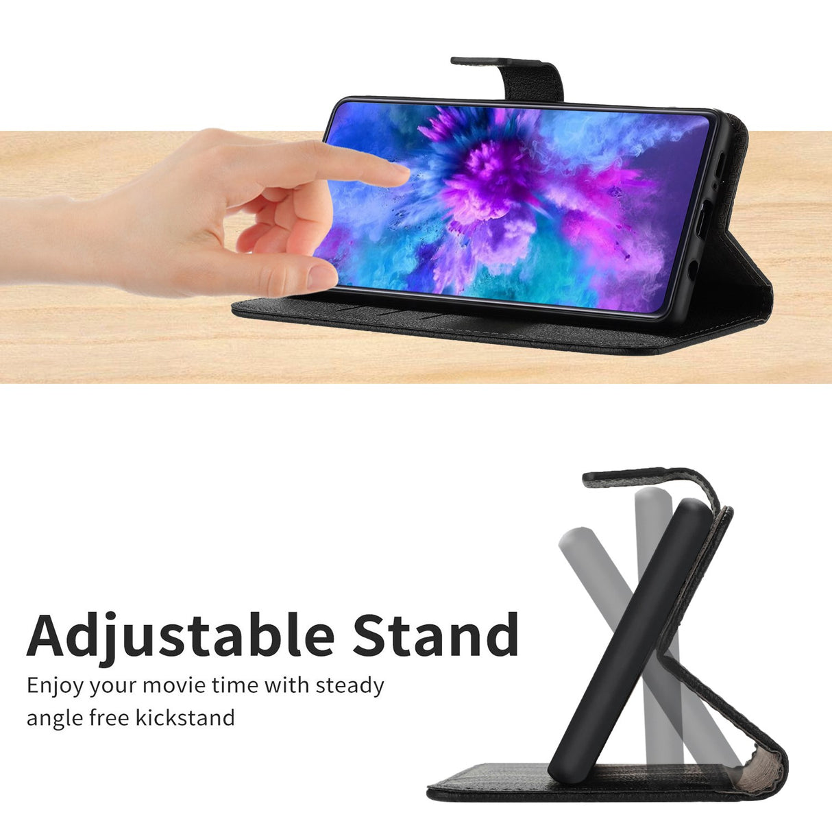 OPPO Reno15 (5G) EIDERWOOD Kunstlæder Cover m. Strop - Sort
