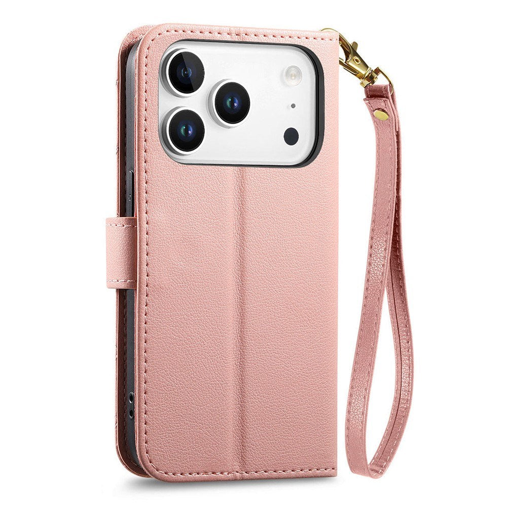 iPhone 18 Pro Max / 17 Pro Max EIDERWOOD Kunstlæder Flip Cover m. Tekstur - Lyserød