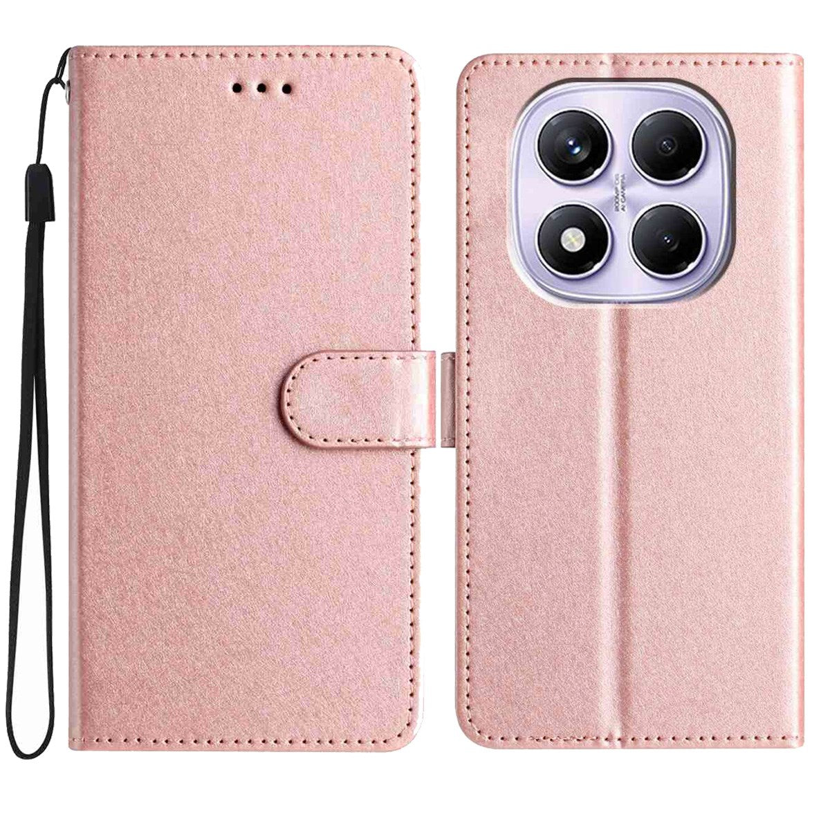 Xiaomi Redmi Note 15 (5G) / Poco M8 (5G) EIDERWOOD Kunstlæder Flip Cover inkl. Strop - Rose Gold