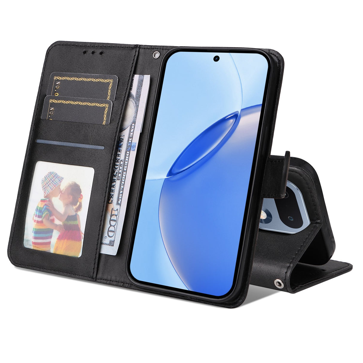 Realme 16 Pro EIDERWOOD Kunstlæder Flip Cover inkl. Strop - Sort