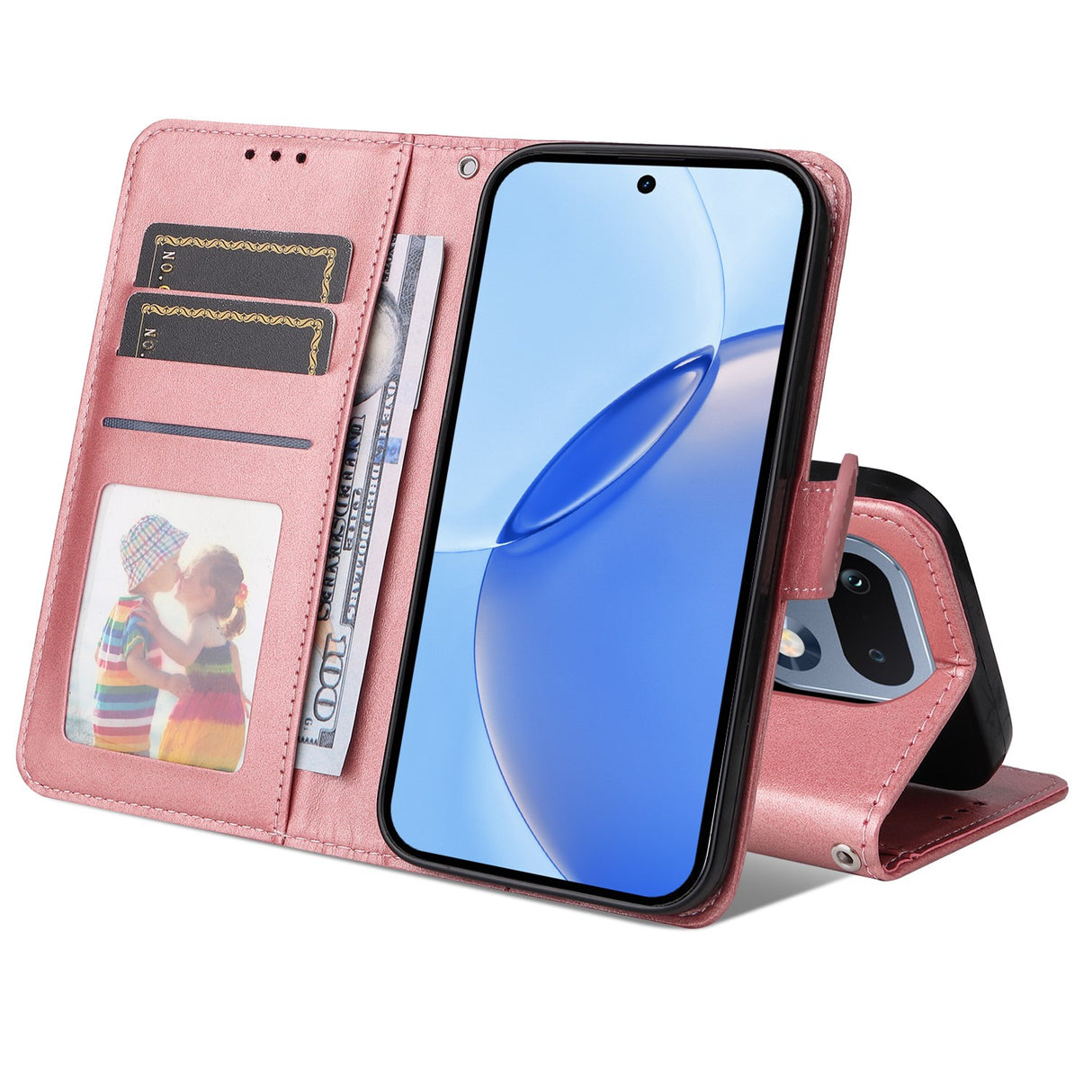 Realme 16 Pro EIDERWOOD Kunstlæder Flip Cover inkl. Strop - Lyserød