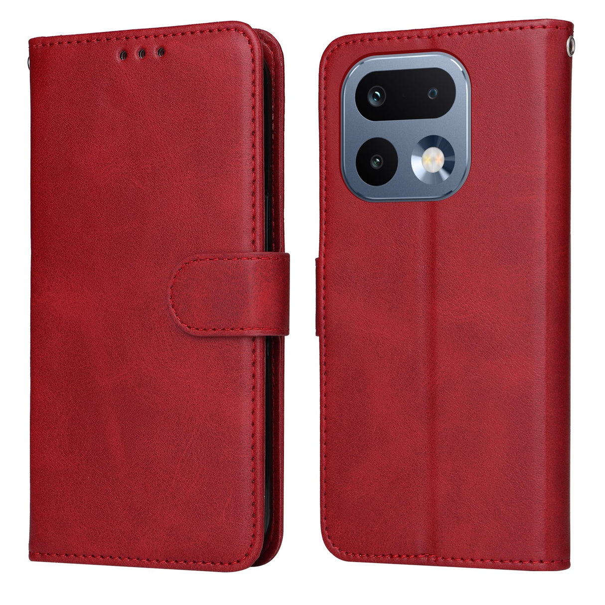 Realme 16 Pro EIDERWOOD Kunstlæder Flip Cover inkl. Strop - Rød