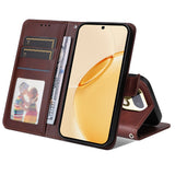 Realme 16 Pro+ EIDERWOOD Kunstlæder Flip Cover inkl. Strop - Brun