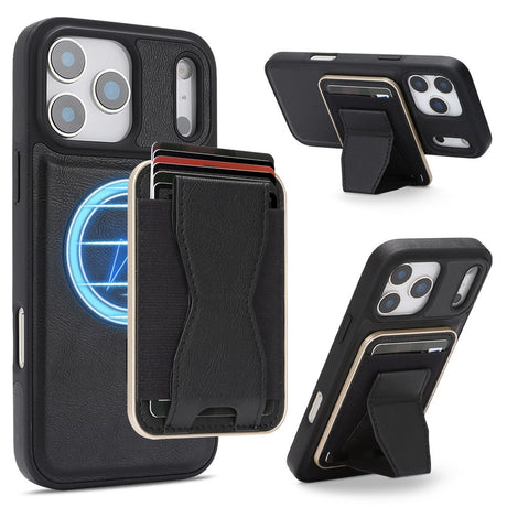 iPhone 17 Pro EIDERWOOD Kunstlæder Cover m. Kortholder - MagSafe Kompatibel - Sort