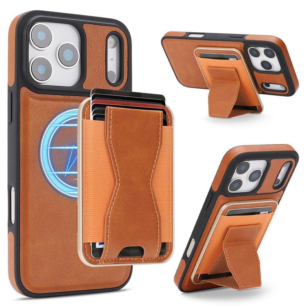 iPhone 17 Pro EIDERWOOD Kunstlæder Cover m. Kortholder - MagSafe Kompatibel - Brun