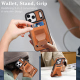 iPhone 17 Pro EIDERWOOD Kunstlæder Cover m. Kortholder - MagSafe Kompatibel - Brun
