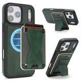 iPhone 17 Pro EIDERWOOD Kunstlæder Cover m. Kortholder - MagSafe Kompatibel - Grøn