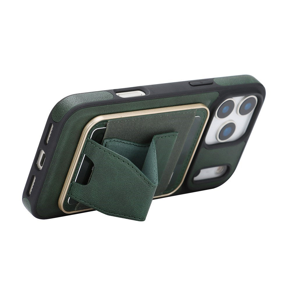 iPhone 17 Pro EIDERWOOD Kunstlæder Cover m. Kortholder - MagSafe Kompatibel - Grøn