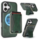 iPhone 17 EIDERWOOD Kunstlæder Cover m. Kortholder - MagSafe Kompatibel - Grøn