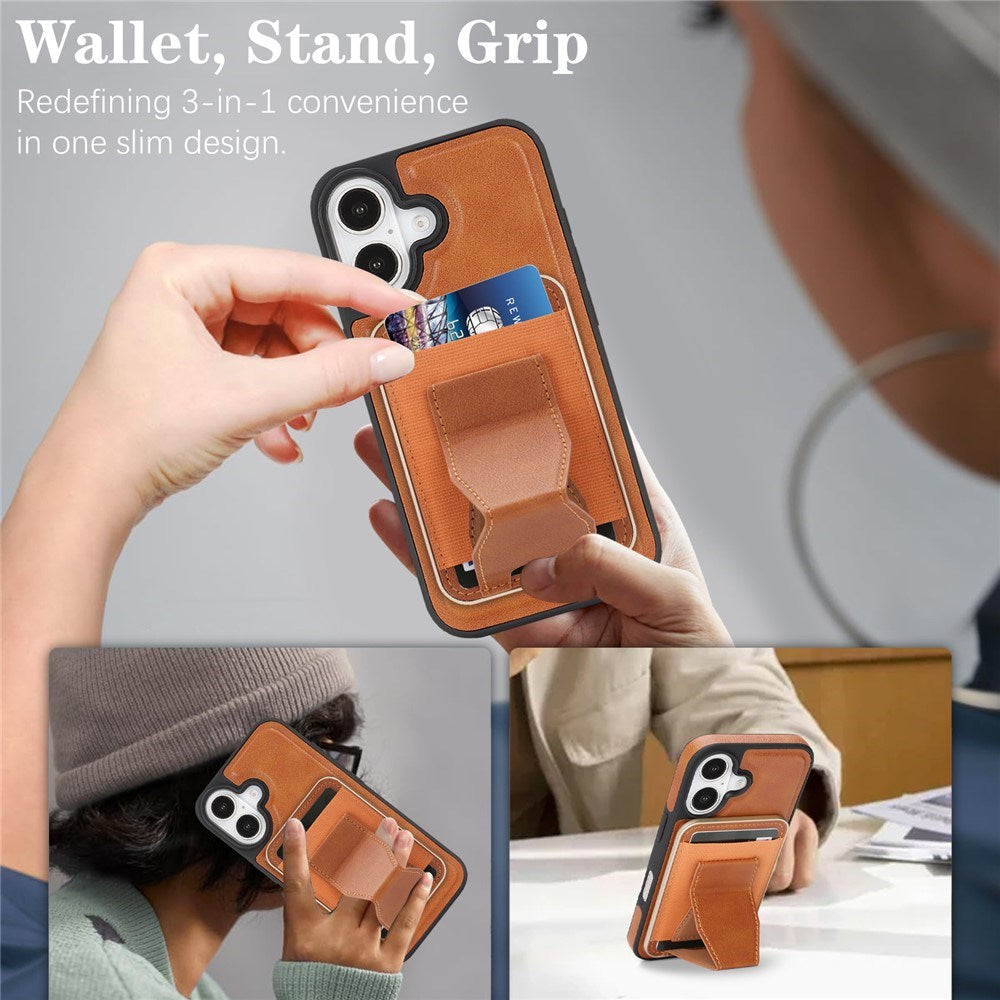 iPhone 17 EIDERWOOD Kunstlæder Cover m. Kortholder - MagSafe Kompatibel - Brun