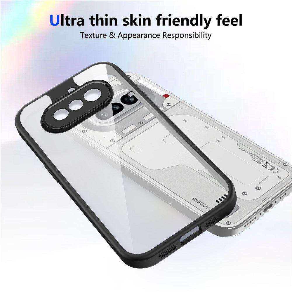 Nothing Phone (4a) Hybrid Bagside Cover - Gennemsigtig / Sort