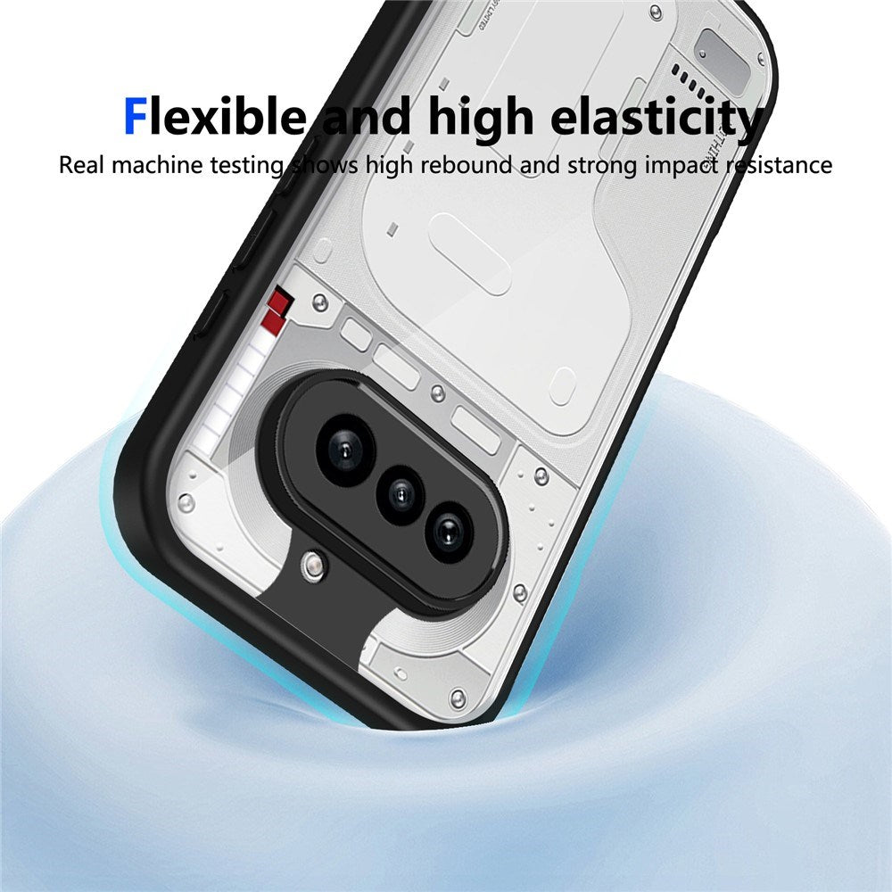 Nothing Phone (4a) Hybrid Bagside Cover - Gennemsigtig / Sort