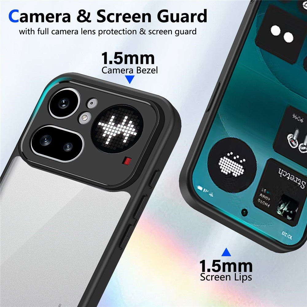 Nothing Phone (4a) Pro Hybrid Bagside Cover - Gennemsigtig / Sort