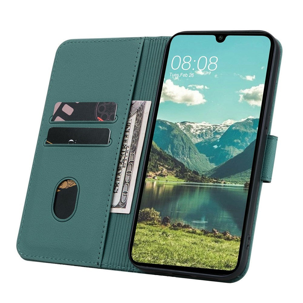 Samsung Galaxy A57 EIDERWOOD Mobilcover m. Tryk - Kortholder & Strop - Grøn
