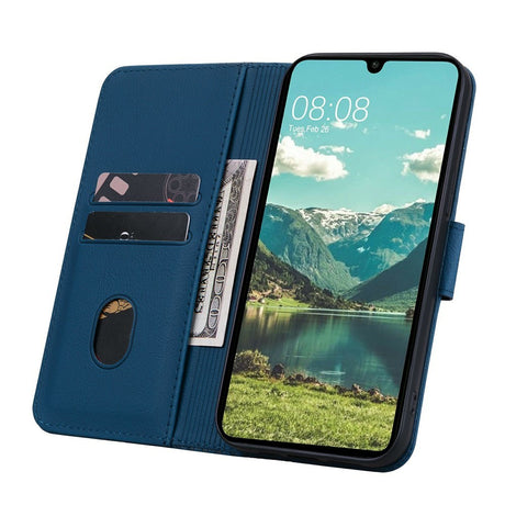 Samsung Galaxy A57 EIDERWOOD Mobilcover m. Tryk - Kortholder & Strop - Blå