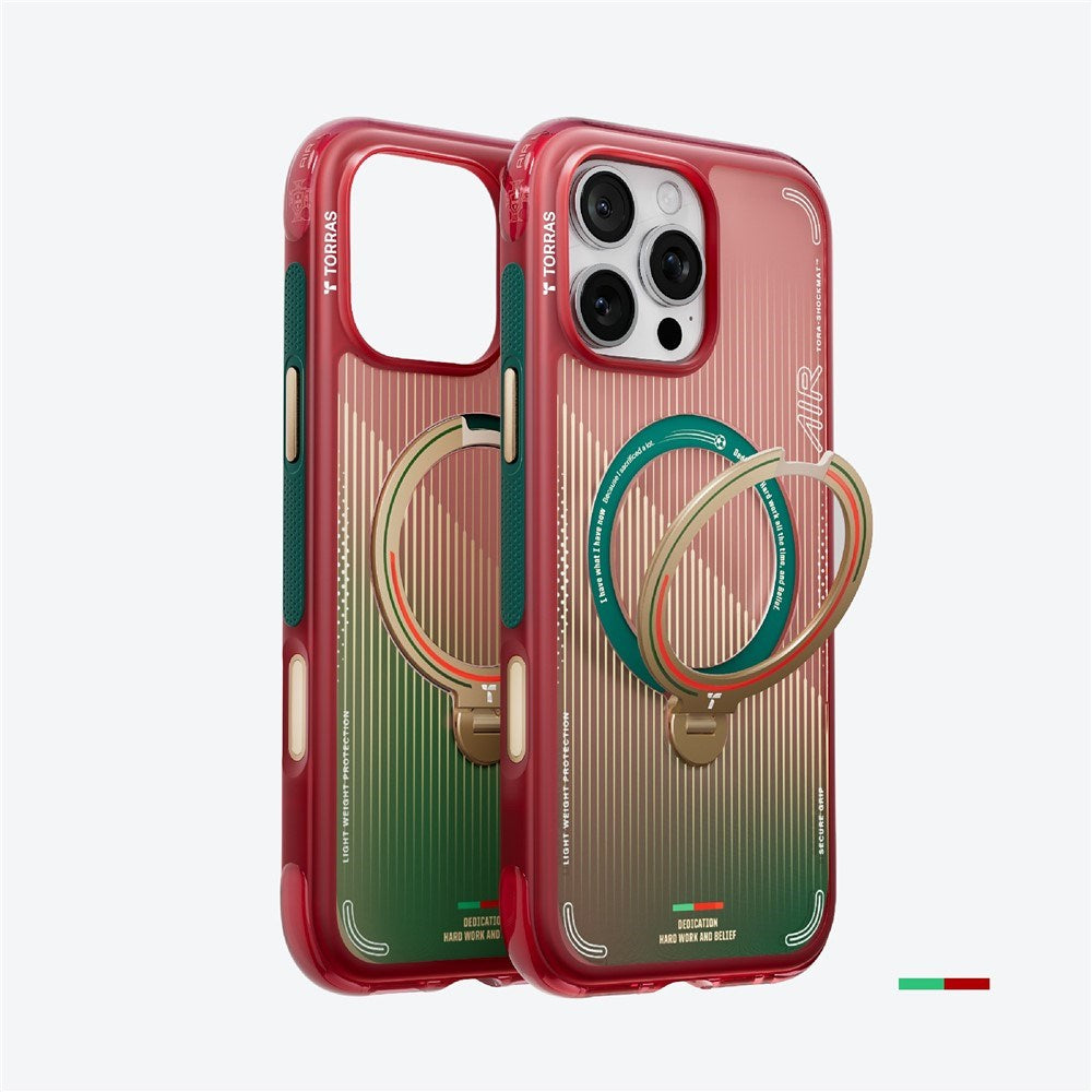 iPhone 16 Pro TORRAS Ostand Q3 Air Case m. 360° Kickstand - MagSafe Kompatibel - Glory Slash