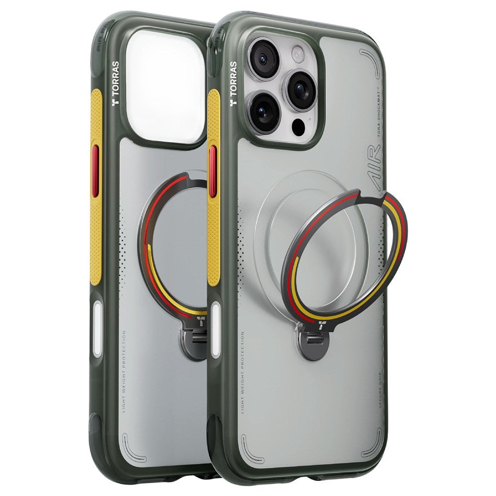 iPhone 16 Pro TORRAS Ostand Q3 Air Case m. 360° Kickstand - MagSafe Kompatibel - Germany Iron