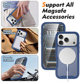 iPhone 18 Pro / 17 Pro EIDERWOOD Mat Hybrid Plast Bagside Cover m. Skærmbeskyttelsesfilm - MagSafe Kompatibel - Blå