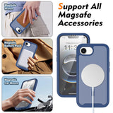iPhone 17e / 16e EIDERWOOD Mat Hybrid Mobilcover m. Skærmbeskyttelsesramme - Blå