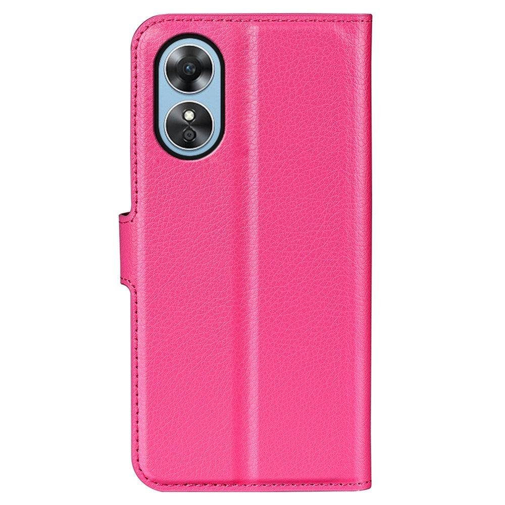 OPPO A17 EIDERWOOD Kunstlæder Cover m. Kortholder & Ståfunktion - Pink
