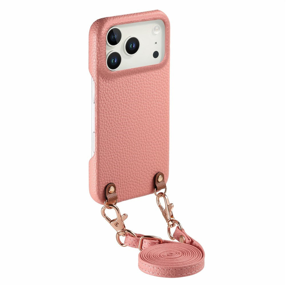 iPhone 17 Pro EIDERWOOD Kunstlæder Cover m. Strop - Lyserød
