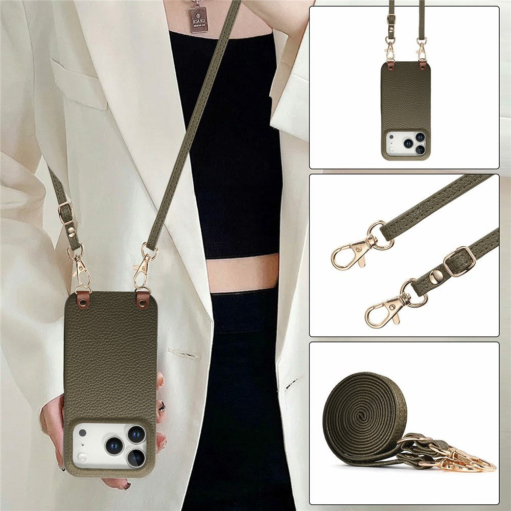iPhone 17 Pro EIDERWOOD Kunstlæder Cover m. Strop - Grøn