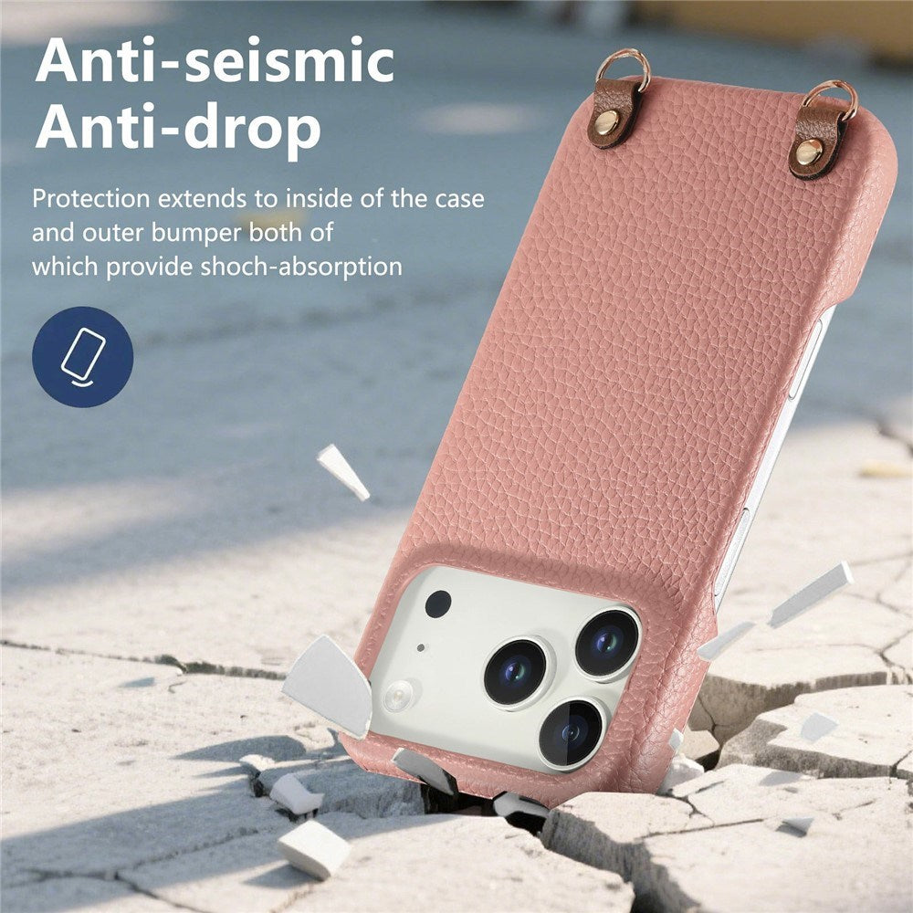 iPhone 17 Pro Max EIDERWOOD Kunstlæder Cover m. Strop - Lyserød