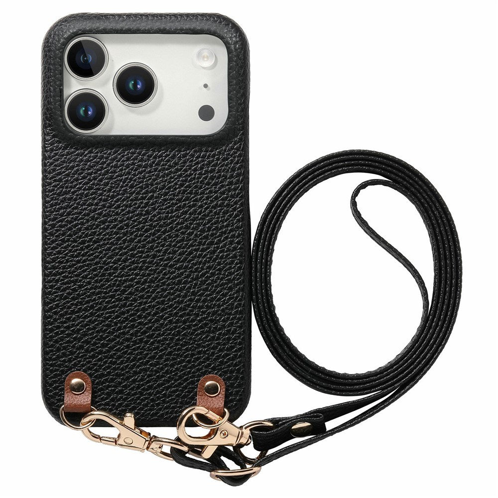 iPhone 17 Pro Max EIDERWOOD Kunstlæder Cover m. Strop - Sort