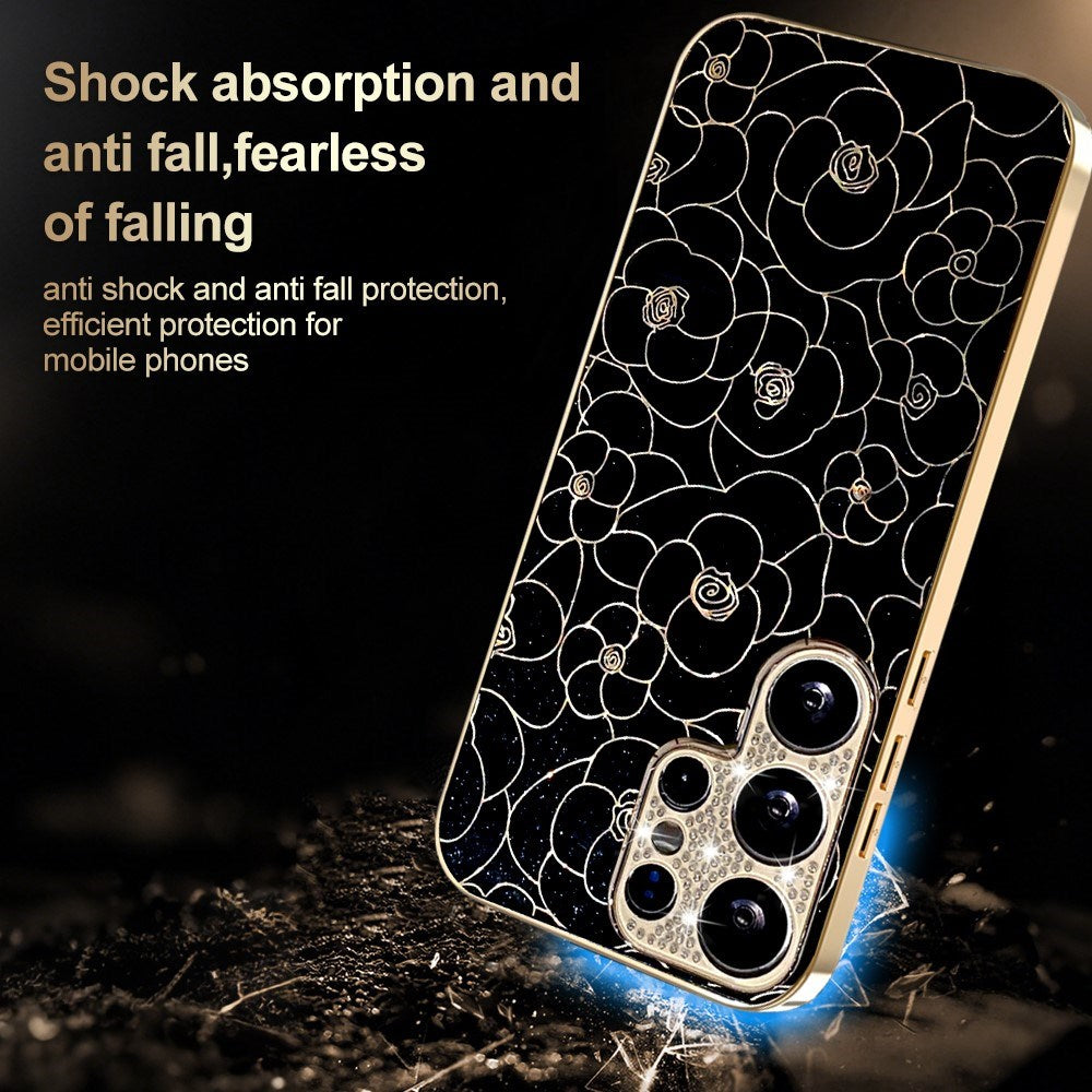 Samsung Galaxy S26 Ultra EIDERWOOD Hybrid Cover - Blomster & Diamant Kamera - Sort
