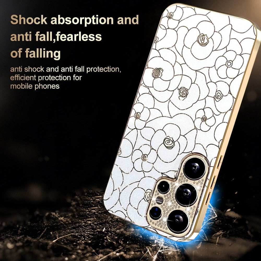 Samsung Galaxy S26 Ultra EIDERWOOD Hybrid Cover - Blomster & Diamant Kamera - Hvid