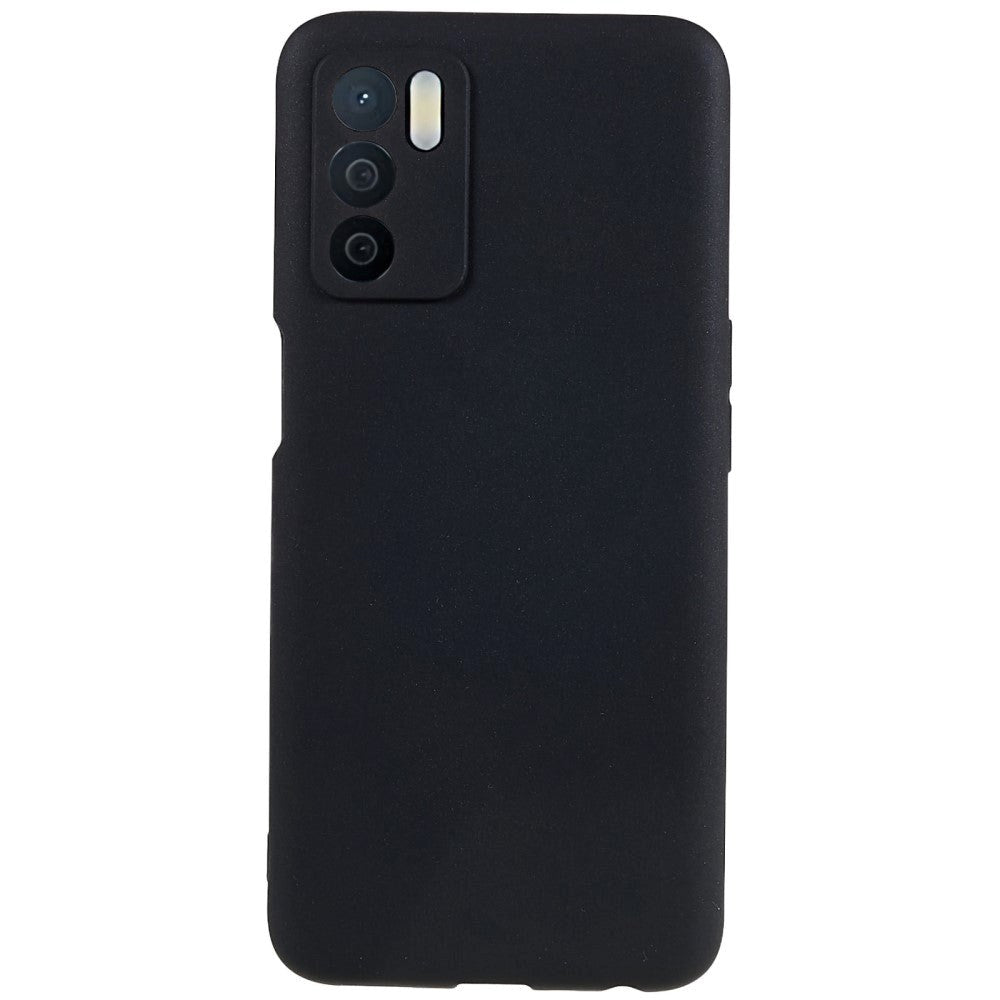 Oppo A16 / A16s / A54s Fleksibelt Bagside Cover - Sort