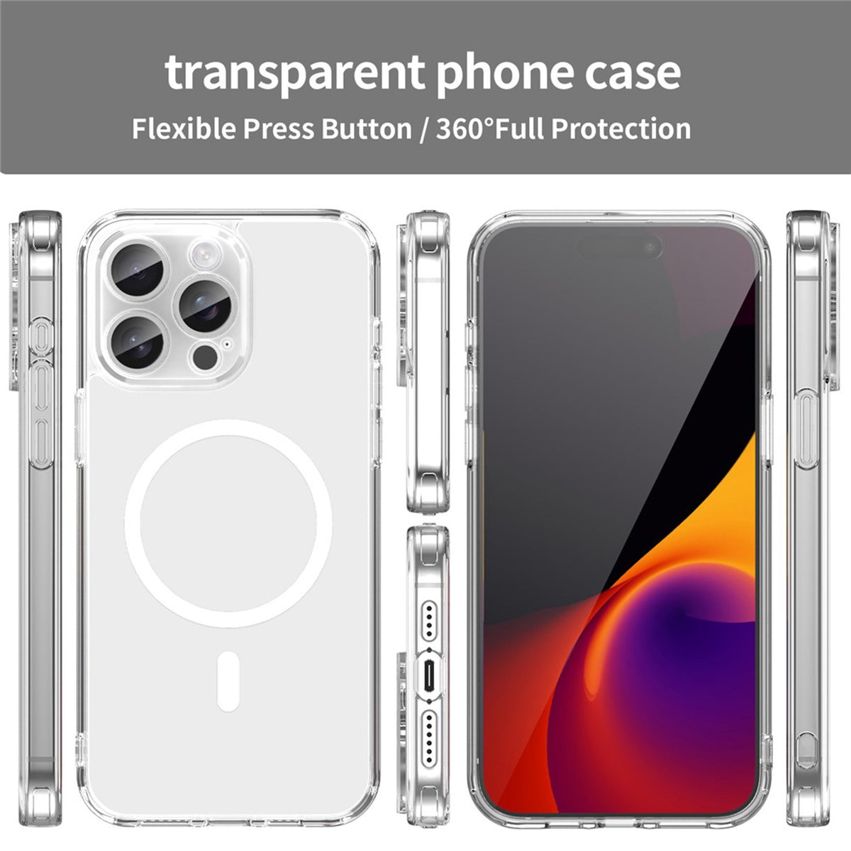 iPhone 15 Pro Max EIDERWOOD Hybrid Plast Bagside Cover - MagSafe Kompatibel - Gennemsigtig